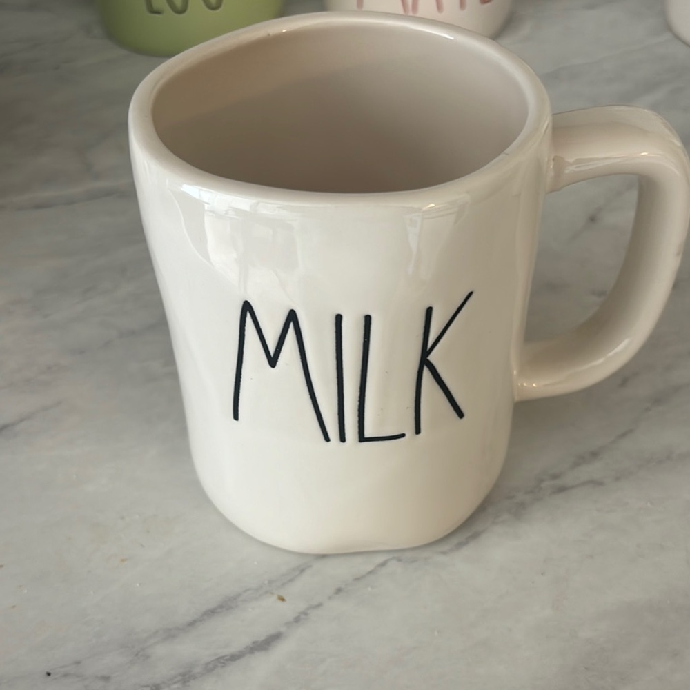 Rae Dunn White and Black Ceramic Mug for Dining